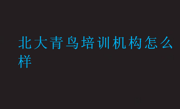 北大青鳥培訓機構怎么樣