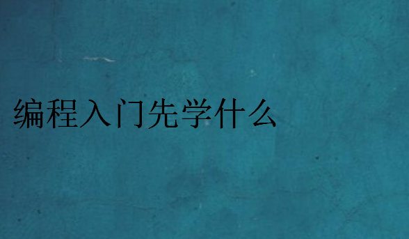 編程入門先學什么