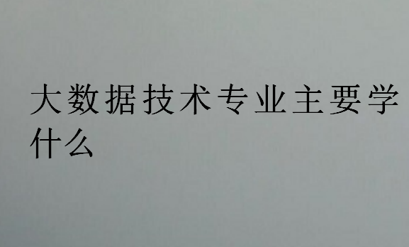 大數(shù)據(jù)技術(shù)專(zhuān)業(yè)主要學(xué)什么