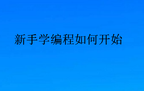 新手學編程如何開始