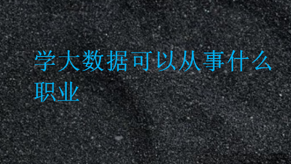 學大數據可以從事什么職業