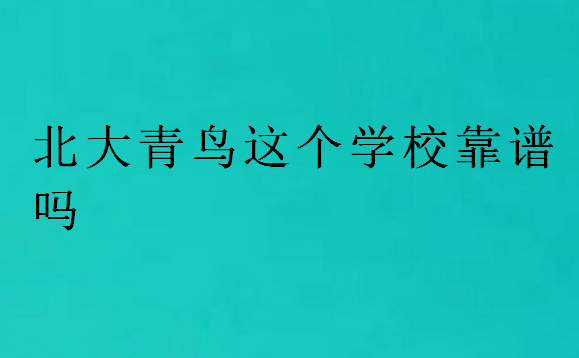 北大青鳥這個學(xué)校靠譜嗎