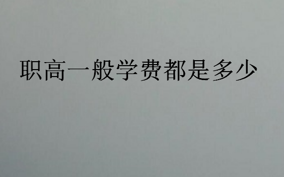 職高一般學費都是多少