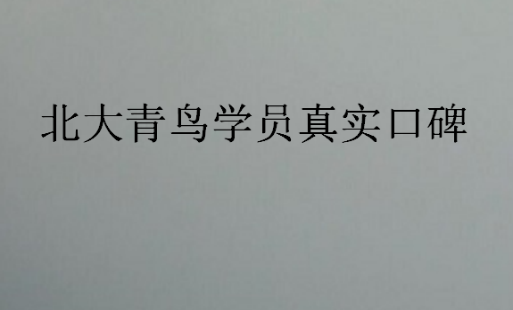 北大青鳥學(xué)員真實口碑
