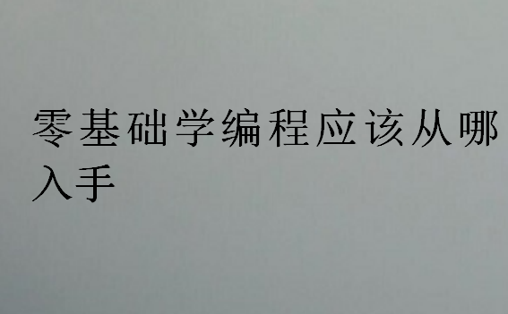 零基礎學編程應該從哪入手