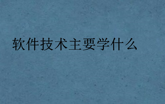 軟件技術主要學什么