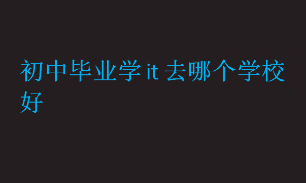 初中畢業學it去哪個學校好