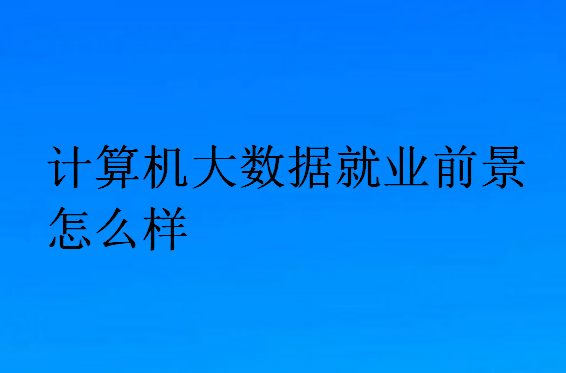 計算機大數據就業前景怎么樣