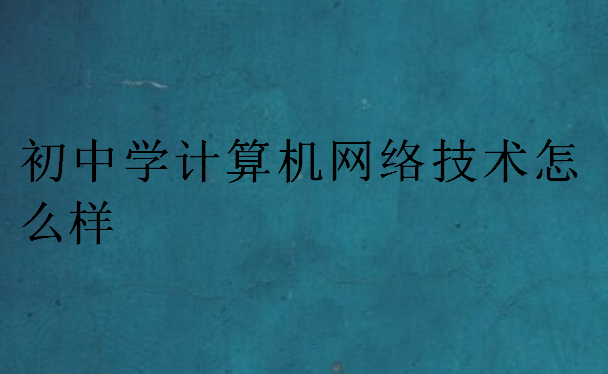 初中學計算機網絡技術怎么樣