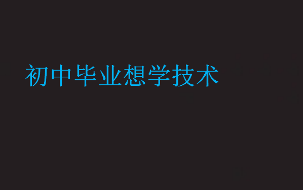 初中畢業想學技術