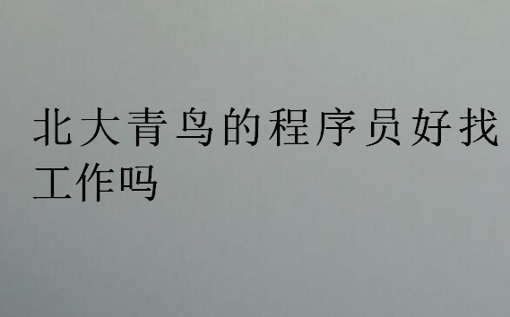 中博教育的程序員好找工作嗎