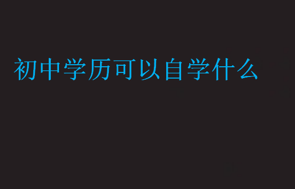 初中學(xué)歷可以自學(xué)什么