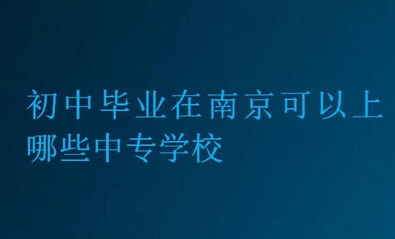 初中畢業(yè)在南京可以上哪些中專(zhuān)學(xué)校