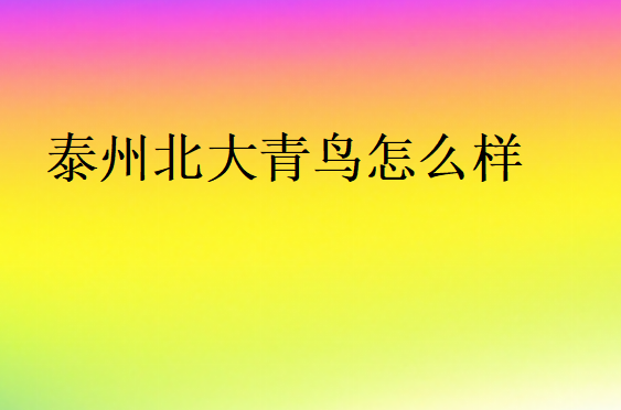 泰州北大青鳥怎么樣