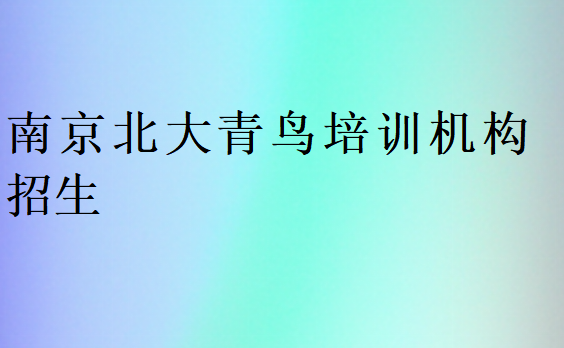 南京北大青鳥培訓機構招生