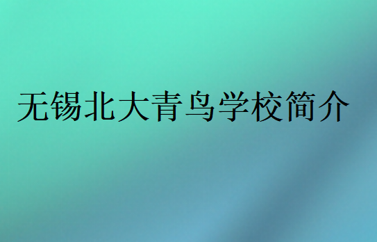 無錫北大青鳥學校簡介