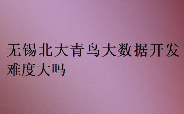無錫北大青鳥大數據開發難度大嗎