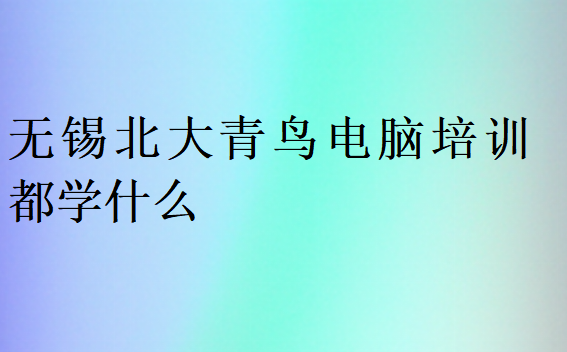 無錫北大青鳥電腦培訓都學什么