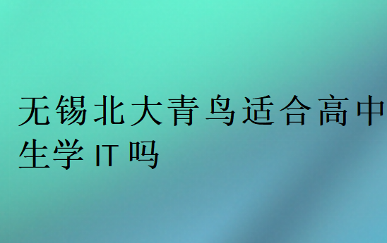 無錫北大青鳥適合高中生學IT嗎