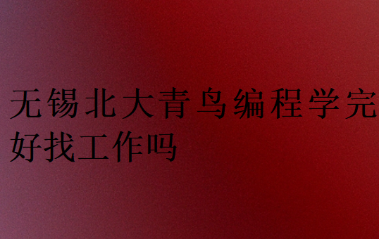 無錫北大青鳥編程學完好找工作嗎