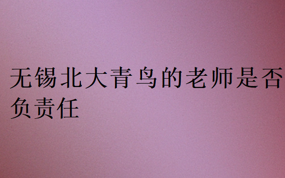 無錫北大青鳥的老師是否負責任