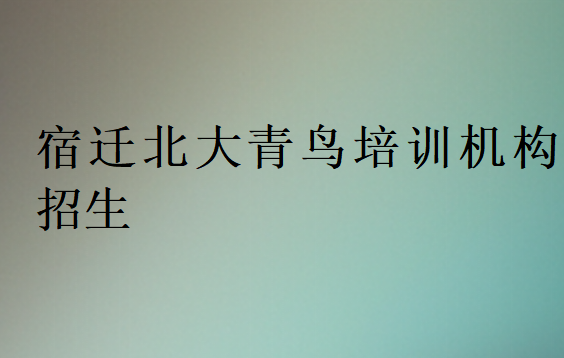 宿遷北大青鳥培訓機構招生