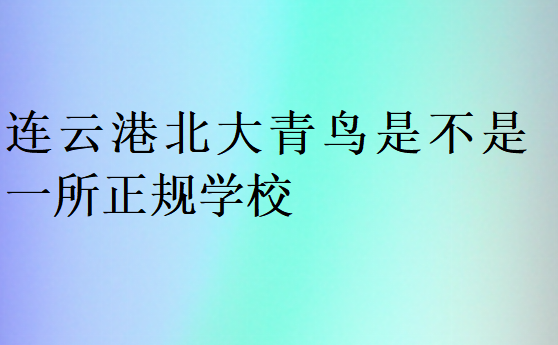 連云港北大青鳥是不是一所正規學校