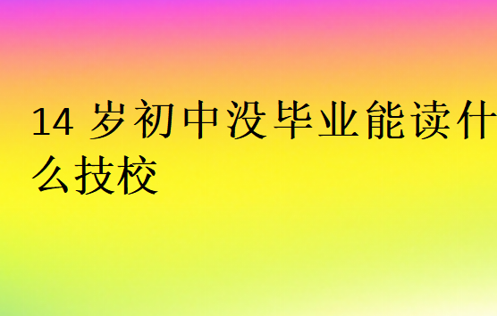 14歲初中沒畢業能讀什么技校