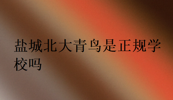 鹽城北大青鳥是正規學校嗎