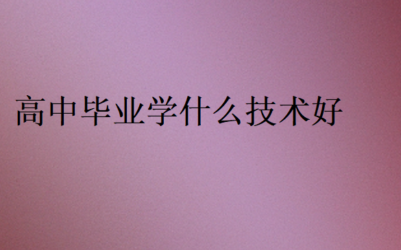 高中畢業(yè)學(xué)什么技術(shù)好