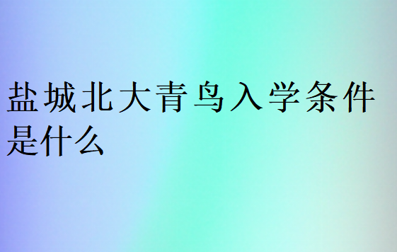 鹽城中博教育入學(xué)條件是什么