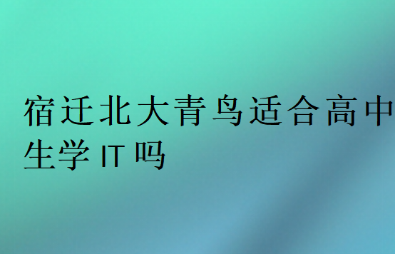 宿遷北大青鳥適合高中生學IT嗎