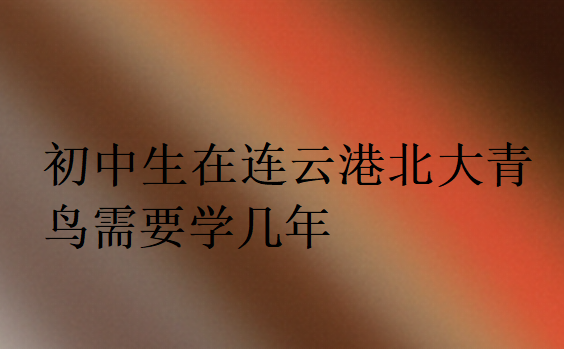 初中生在連云港北大青鳥需要學幾年