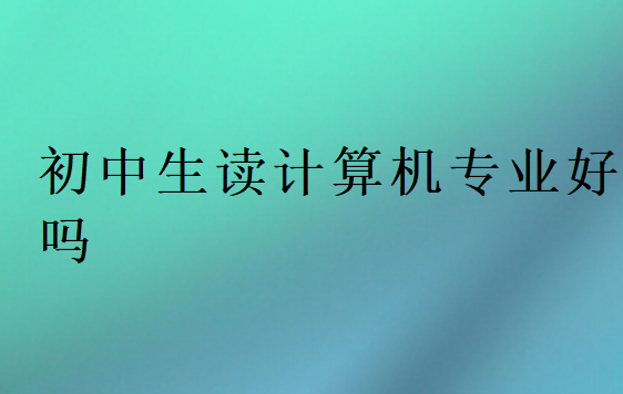 初中生讀計算機專業好嗎