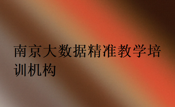南京大數據精準教學培訓機構