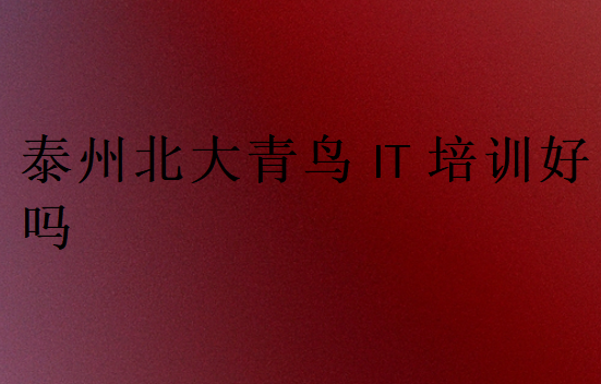泰州北大青鳥IT培訓好嗎