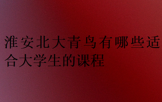 淮安北大青鳥有哪些適合大學生的課程