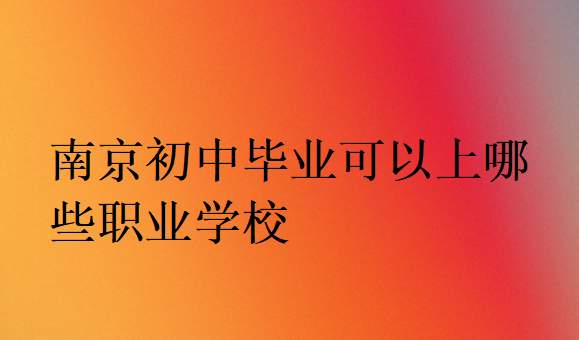 南京初中畢業(yè)可以上哪些職業(yè)學校