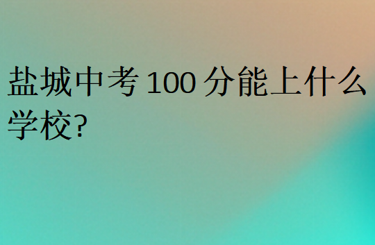 鹽城中考100分能上什么學校