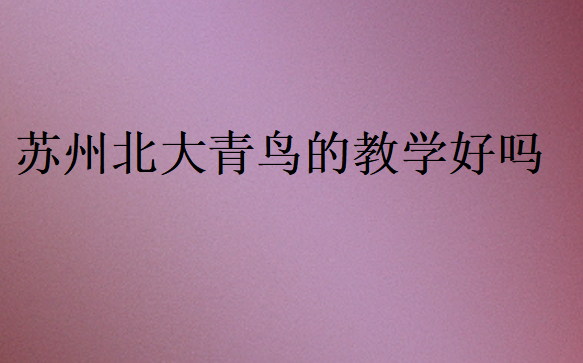 蘇州北大青鳥的教學好嗎