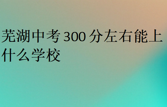 蕪湖中考300分左右能上什么學校