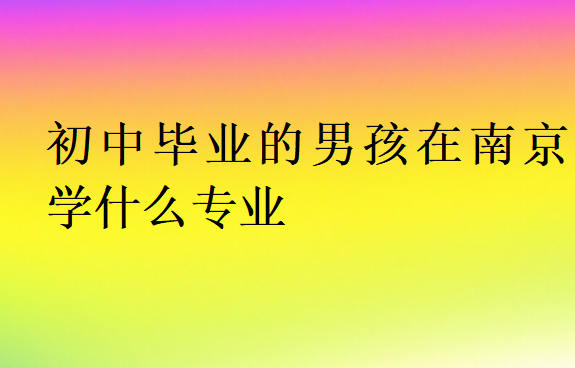初中畢業的男孩在南京學什么專業?