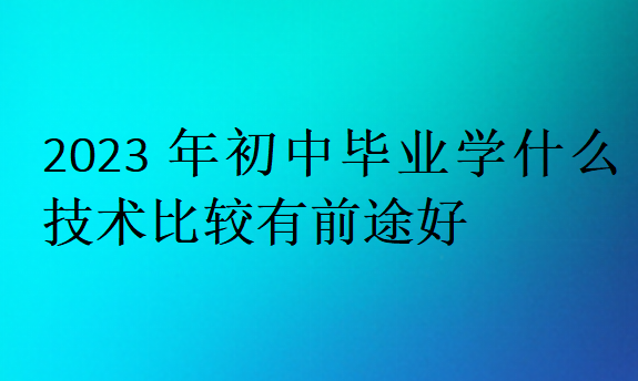 2023年初中畢業(yè)學什么技術比較有前途好