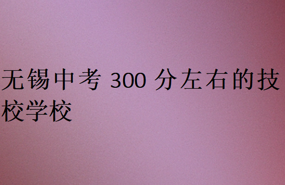 無錫中考300分左右的技校學校