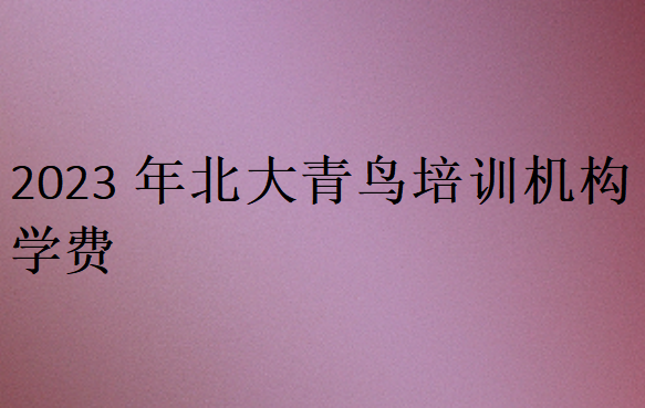 2023年北大青鳥培訓機構學費