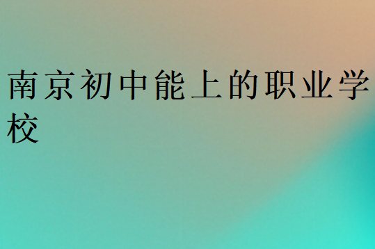 南京初中能上的職業學校