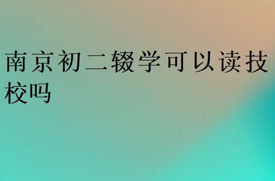 南京初二輟學可以讀技校嗎