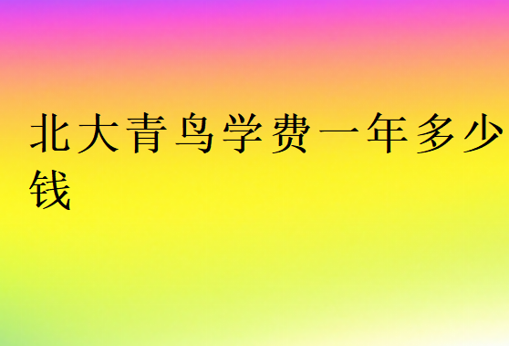 北大青鳥學費一覽表