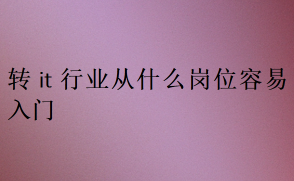IT工作選擇