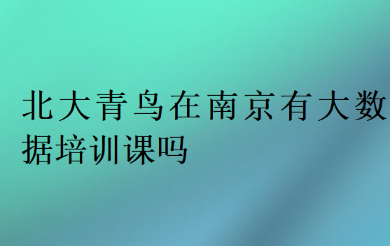 北大青鳥在南京有大數(shù)據(jù)培訓(xùn)課嗎